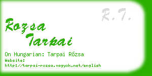 rozsa tarpai business card